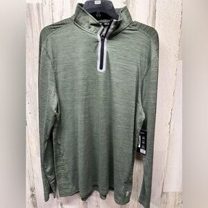RBX olive green 1/4 zip long sleeve moisture wicking top large nwt